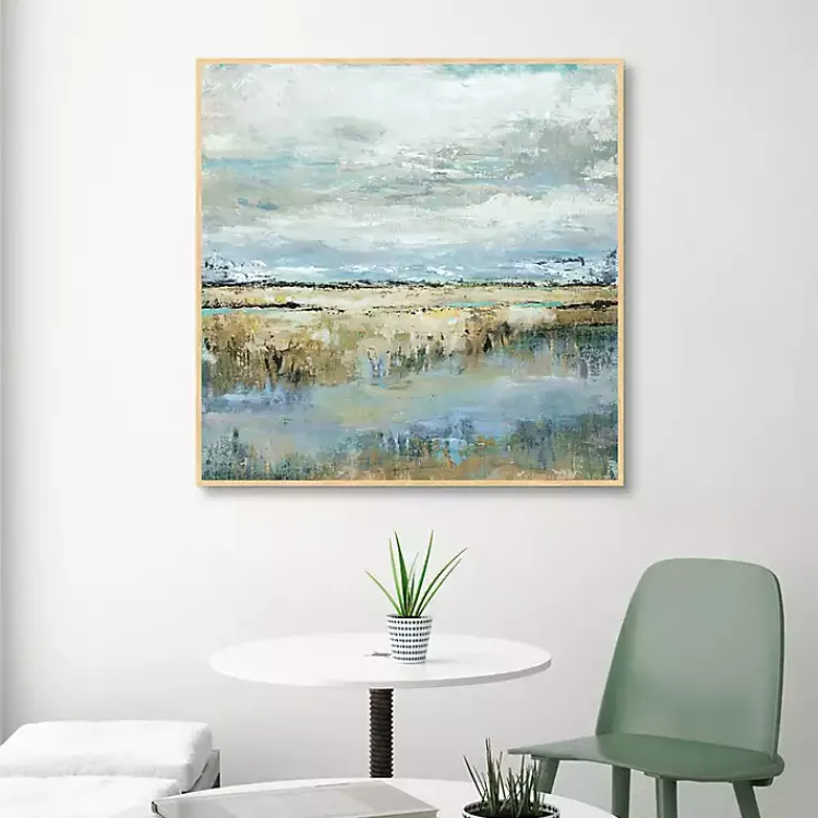 Canvas Art-Kirklands Home Coastal Marsh Framed Canvas Art Print Blue