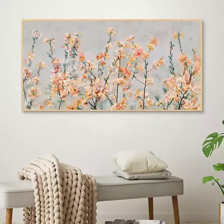 Canvas Art-Kirklands Home Cherry Blossom Blooms Birch Framed Canvas Print