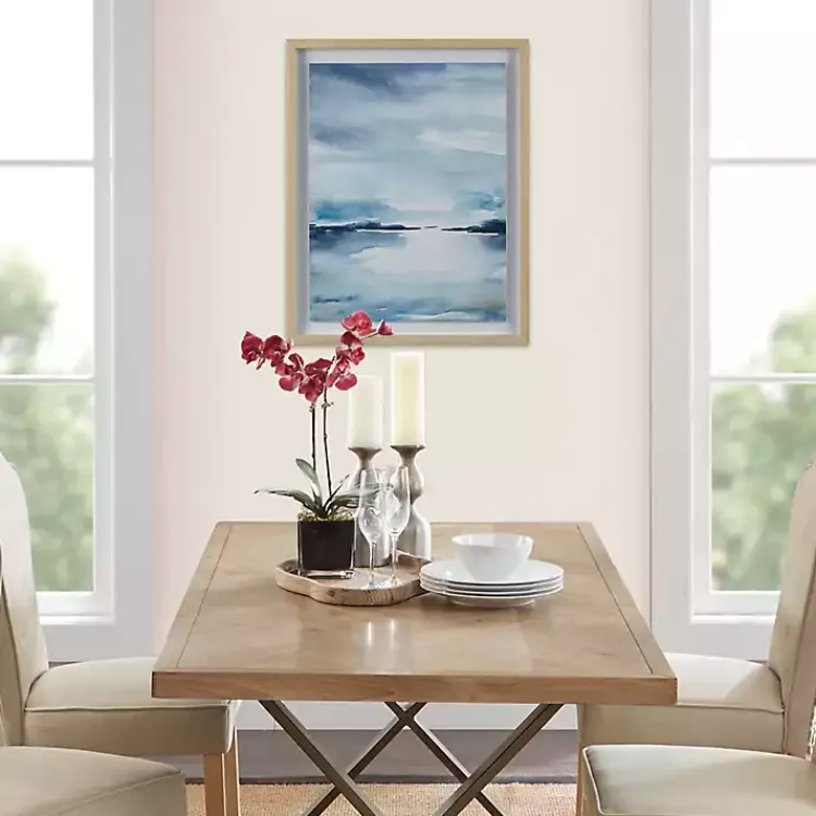 Framed Art-Kirklands Home Abstract Sparkling Sea Framed Wall Art Blue