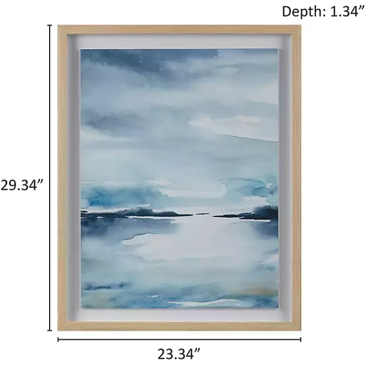 Framed Art-Kirklands Home Abstract Sparkling Sea Framed Wall Art Blue
