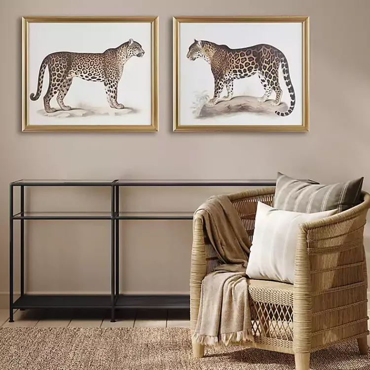 Framed Art-Kirklands Home Martha Stewart Cheetahs Framed Wall Art, Set of 2