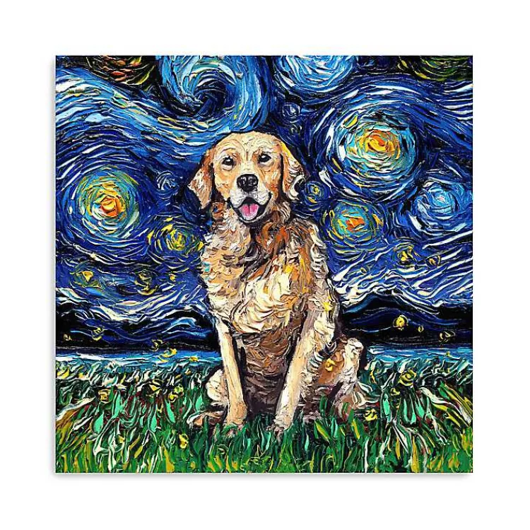 Canvas Art-Kirklands Home Aja Trier Golden Starry Night Canvas Art Print