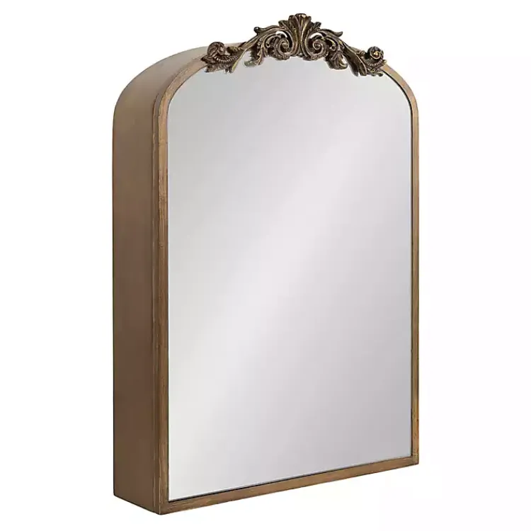 Decorative Mirrors-Kirklands Home Gold Arendahl Arched Mirror Jewelry Cabinet