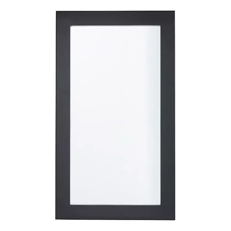 Framed Mirrors-Kirklands Home Black Rectangular Wood Wall Mirror, 24x42 in.