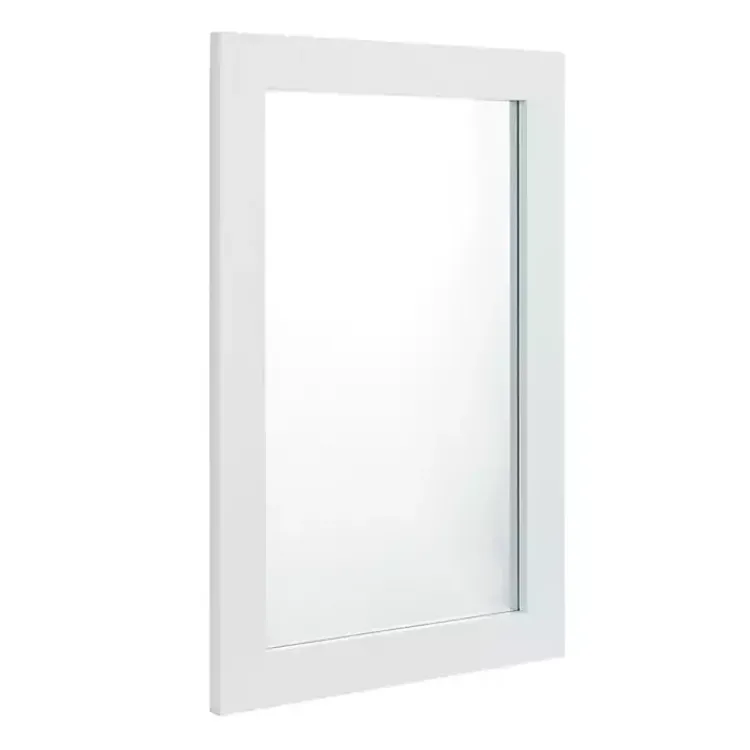 Framed Mirrors-Kirklands Home White Rectangular Wood Wall Mirror