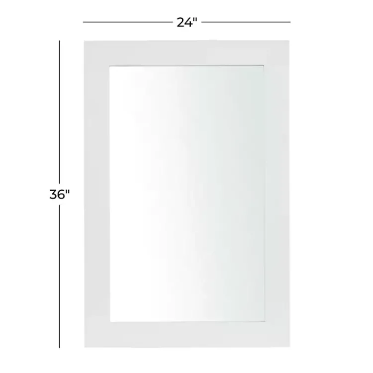 Framed Mirrors-Kirklands Home White Rectangular Wood Wall Mirror