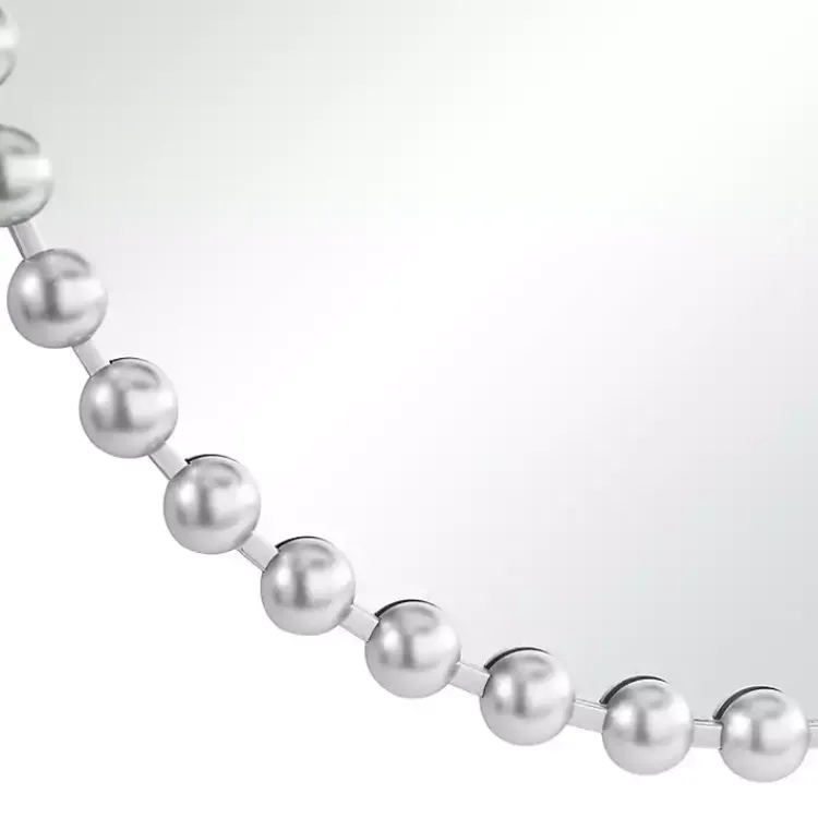 Decorative Mirrors-Kirklands Home Round Silver Beaded Wall Mirror