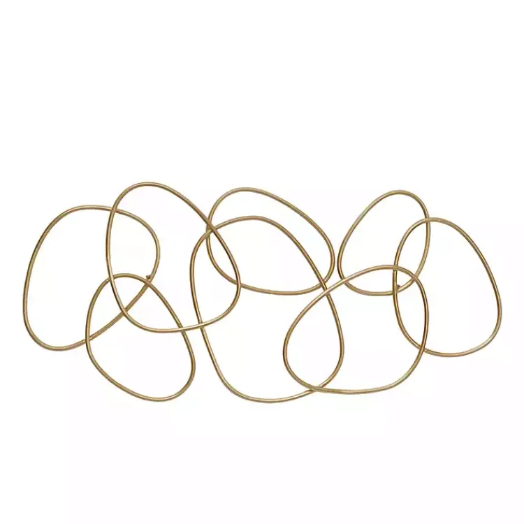Wall Plaques-Kirklands Home Abstract Rings Metal Wall Plaque Gold