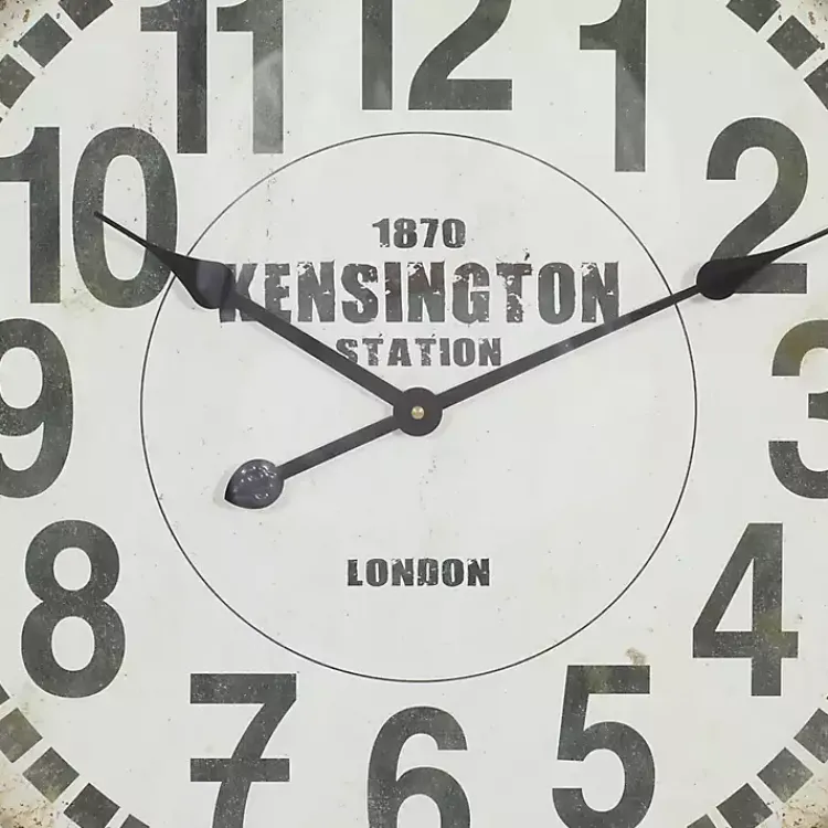 Clocks-Kirklands Home Distressed White Pocket Wall Clock