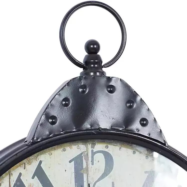 Clocks-Kirklands Home Black Vintage Pocket Watch Wall Clock