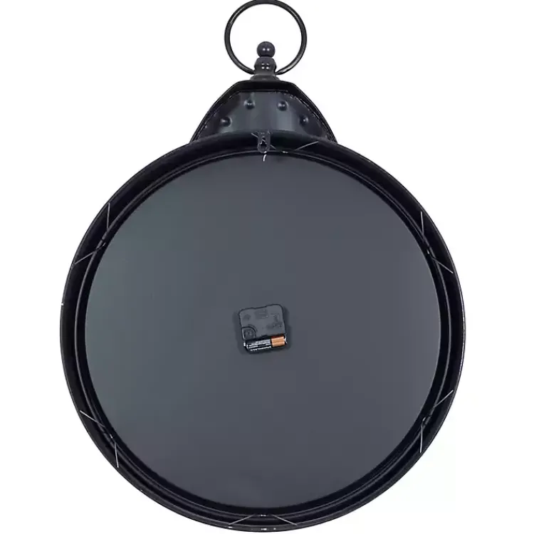 Clocks-Kirklands Home Black Vintage Pocket Watch Wall Clock