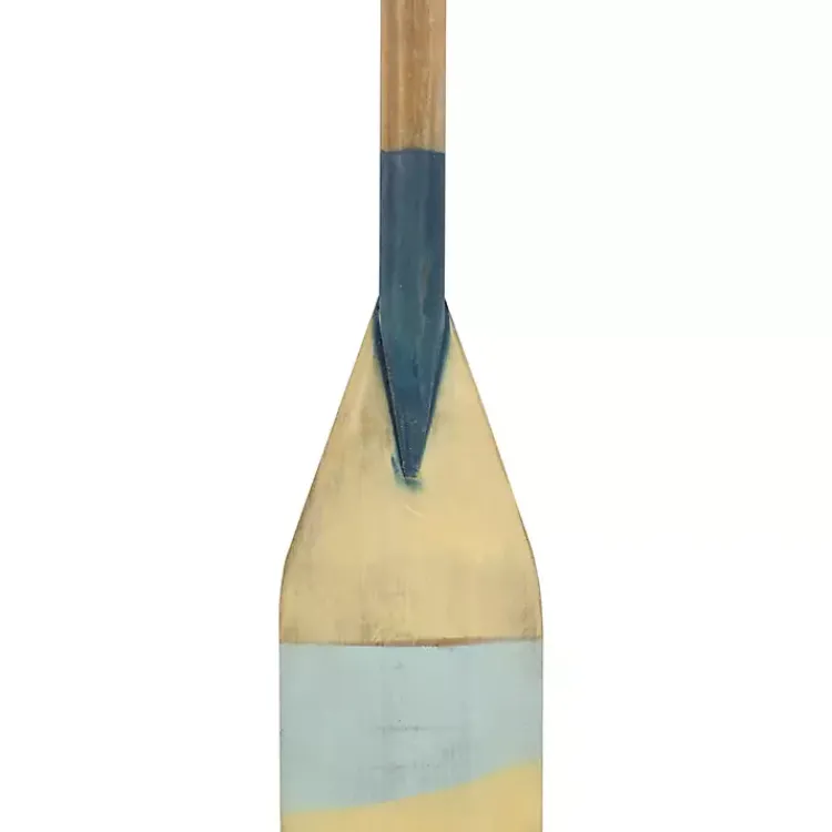 Wall Plaques-Kirklands Home Striped Wood Canoe Oar Wall Plaque Blue