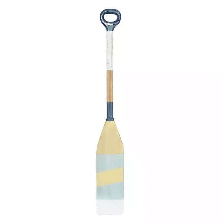 Wall Plaques-Kirklands Home Striped Wood Canoe Oar Wall Plaque Blue