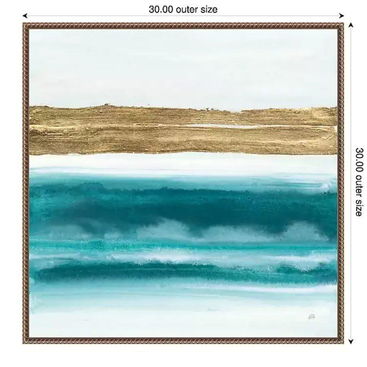 Canvas Art-Kirklands Home Abstract Gold Emerald Beach III Canvas Art Print