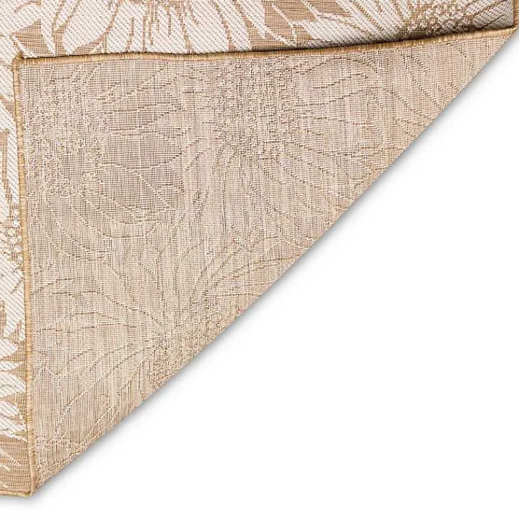 Outdoor Rugs-Kirklands Home Sand Floral Blooms Outdoor Area Rug, 4x7