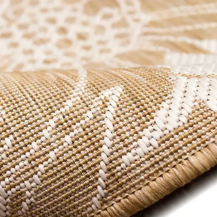 Outdoor Rugs-Kirklands Home Sand Floral Blooms Outdoor Area Rug, 4x7