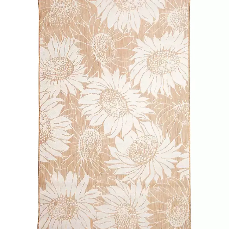 Outdoor Rugs-Kirklands Home Sand Floral Blooms Outdoor Area Rug, 7x9