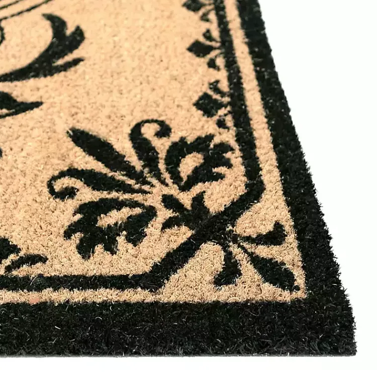 Doormats-Kirklands Home Black Fleur De Lis Monogram D Doormat
