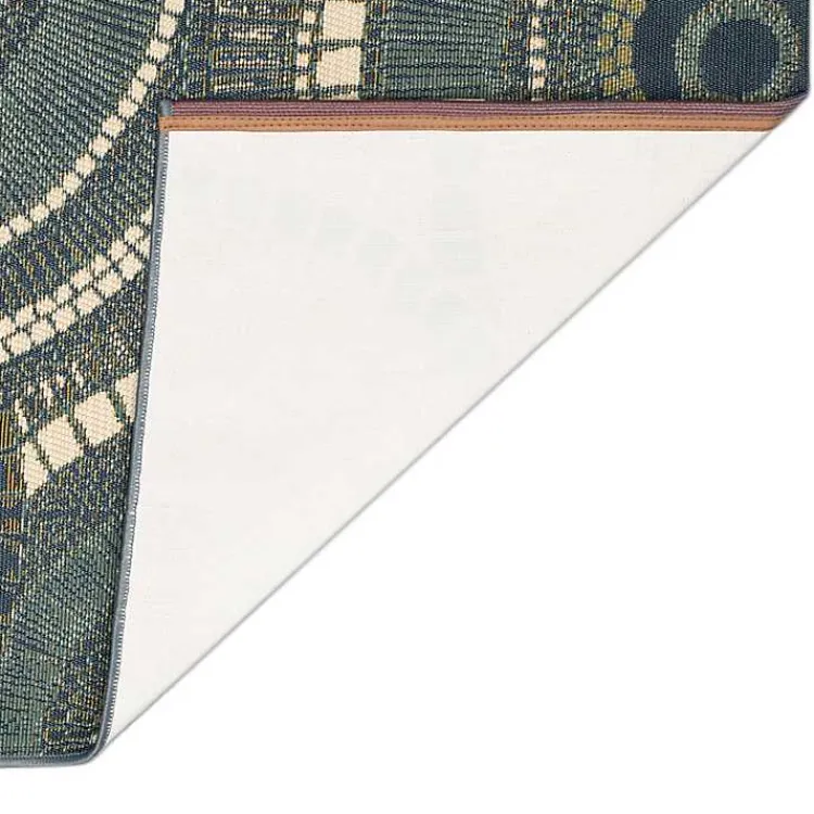 Outdoor Rugs-Kirklands Home Blue & Green Circles Indoor/Outdoor Rug, 2x3