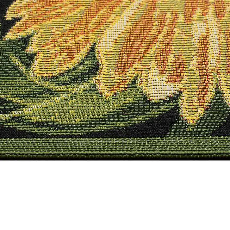 Outdoor Rugs-Kirklands Home Sunflower Blossoms Indoor/Outdoor Rug, 2x3