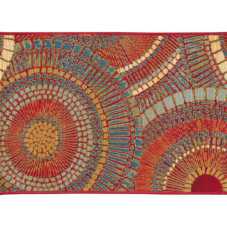 Outdoor Rugs-Kirklands Home Red & Blue Circles Indoor/Outdoor Rug, 3x4