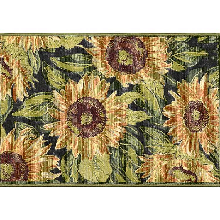 Outdoor Rugs-Kirklands Home Sunflower Blossoms Indoor/Outdoor Rug, 3x4