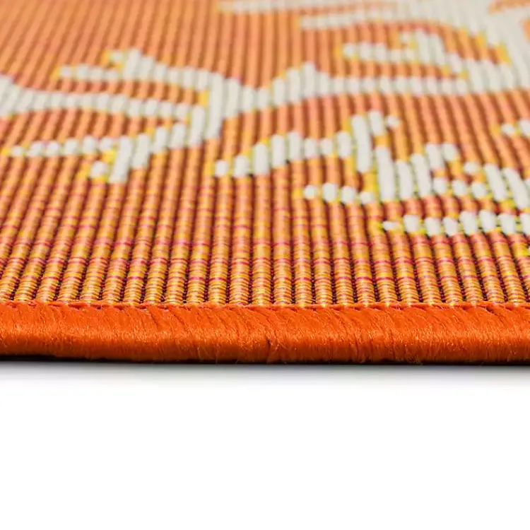 Outdoor Rugs-Kirklands Home Orange Coral Indoor/Outdoor Rug, 3x4