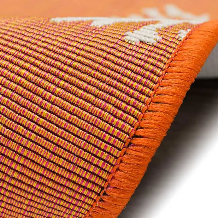 Outdoor Rugs-Kirklands Home Orange Coral Indoor/Outdoor Rug, 3x4