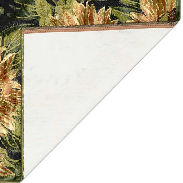 Outdoor Rugs-Kirklands Home Yellow Sunflower Indoor/Outdoor Runner, 1x4