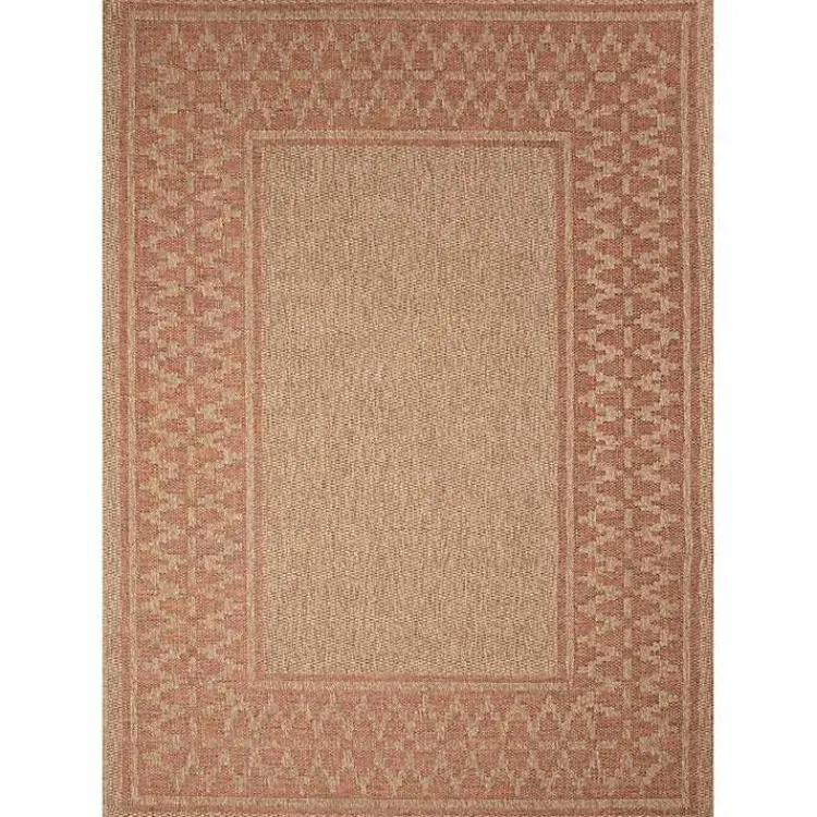 Outdoor Rugs-Kirklands Home Tan & Orange Zig Zag Indoor/Outdoor Area Rug, 5x7