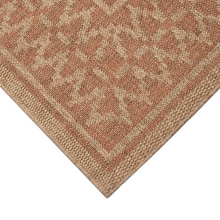 Outdoor Rugs-Kirklands Home Tan & Orange Zig Zag Indoor/Outdoor Area Rug, 5x7