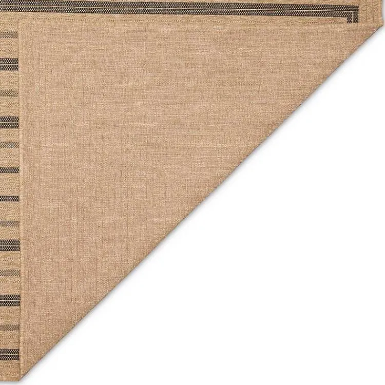 Outdoor Rugs-Kirklands Home Tan and Black Framed Indoor/Outdoor Area Rug, 7X9