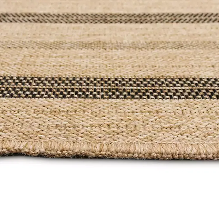 Outdoor Rugs-Kirklands Home Tan and Black Framed Indoor/Outdoor Area Rug, 7X9
