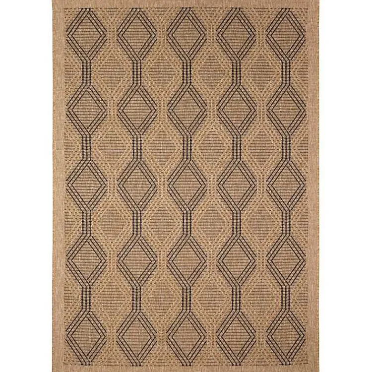 Outdoor Rugs-Kirklands Home Tan & Black Diamonds Indoor/Outdoor Area Rug, 7x9