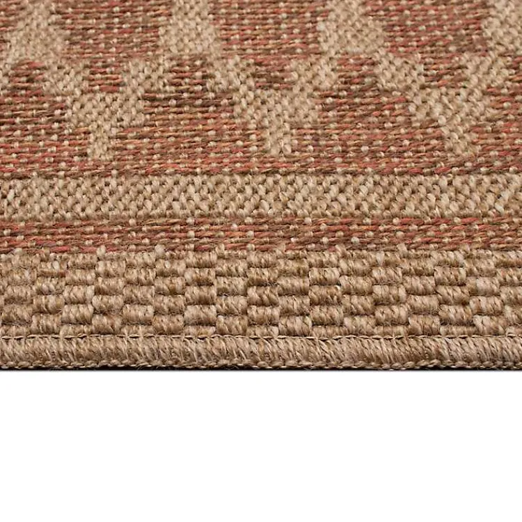 Outdoor Rugs-Kirklands Home Tan & Orange Zig Zag Indoor/Outdoor Area Rug, 7x9