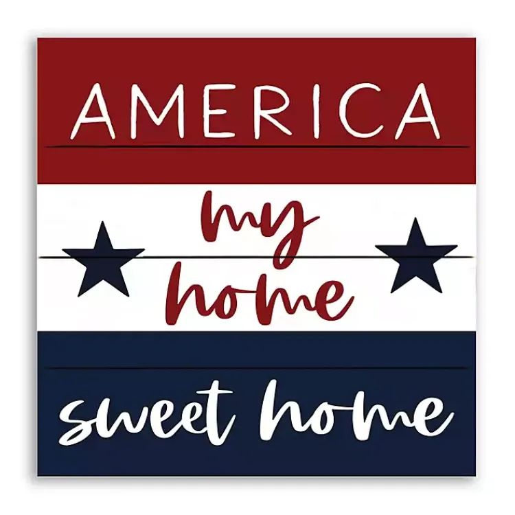 Wall Plaques-Kirklands Home America My Home Sweet Home Pallet Wood Wall Art