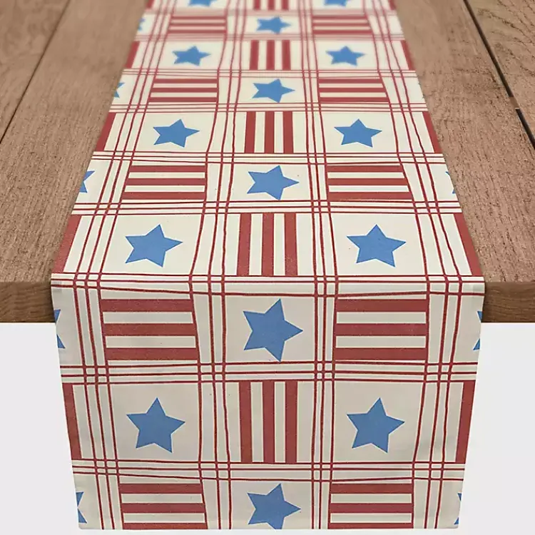 Table Linens-Kirklands Home 4th of July Stars & Stripes Table Runner, 72 in.