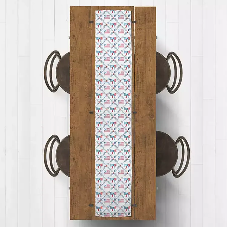 Table Linens-Kirklands Home Flags and Bows 4th of July Table Runner, 72 in.