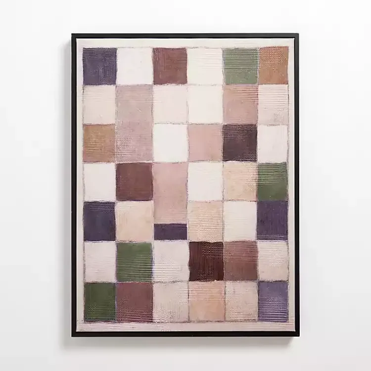 Canvas Art-Kirklands Home Color Block Squares Framed Canvas Art Print Multi