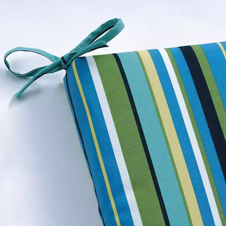 Outdoor Cushions & Pillows-Kirklands Home Blue Topanga Striped Outdoor Chaise Cushion