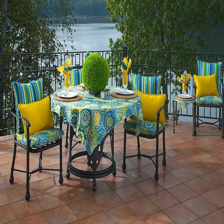 Outdoor Cushions & Pillows-Kirklands Home Blue Topanga Striped Outdoor Pillows, Set of 2