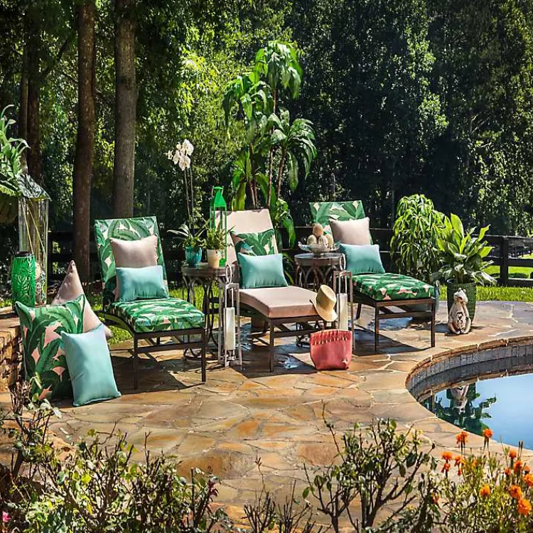 Outdoor Cushions & Pillows-Kirklands Home Swaying Palms Outdoor Lumbar Pillows, Set of 2 Green