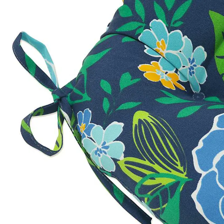 Outdoor Cushions & Pillows-Kirklands Home Blue & Yellow Floral Outdoor Cushions, Set of 2