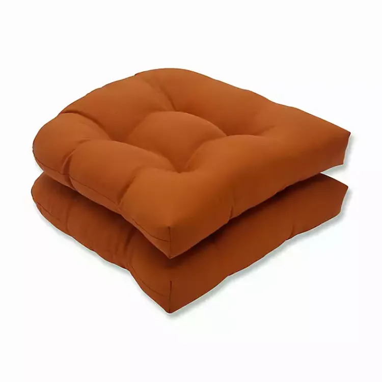 Outdoor Cushions & Pillows-Kirklands Home Burnt Outdoor Seat Cushions, Set of 2 Orange