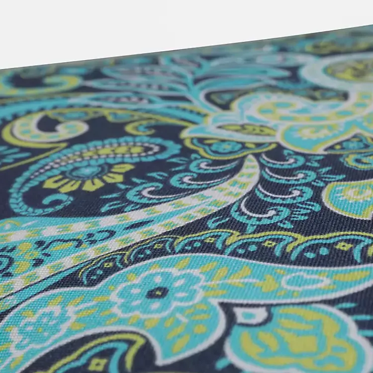 Outdoor Cushions & Pillows-Kirklands Home Paisley Outdoor Settee Cushion Blue