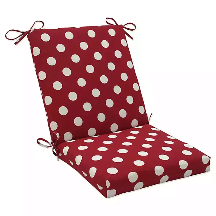 Outdoor Cushions & Pillows-Kirklands Home Red & White Polka Dot Outdoor Chair Cushion