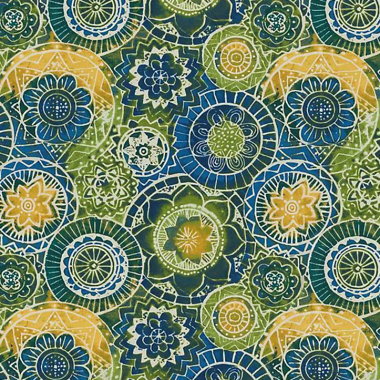 Outdoor Cushions & Pillows-Kirklands Home Blue Green Lagoon Wicker Chair Cushions, Set of 2