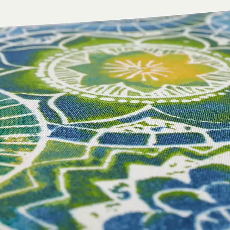 Outdoor Cushions & Pillows-Kirklands Home Blue and Green Lagoon Outdoor Settee Cushion