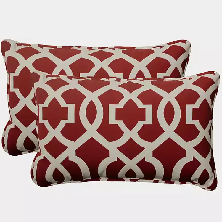 Outdoor Cushions & Pillows-Kirklands Home Red New Geometric 2-pc. Lumbar Pillow Set