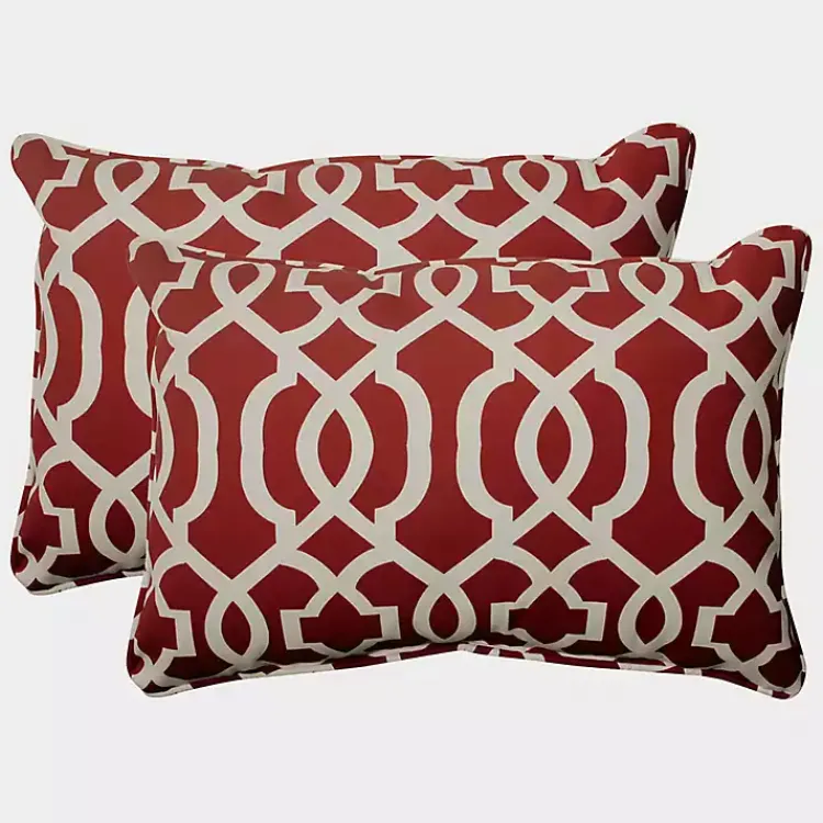 Outdoor Cushions & Pillows-Kirklands Home Red New Geometric 2-pc. Large Lumbar Pillow Set